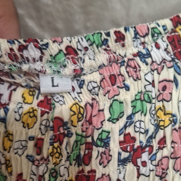 Bohemia Floral Puff Sleeve Flounce Sleeve. Women's Dress Size L - Picture 5 of 12